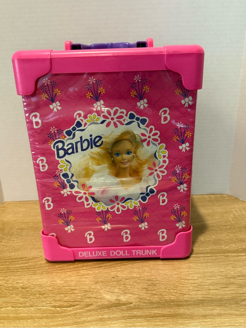 VINTAGE 1991 Mattel BARBIE DELUXE DOLL Storage Trunk Travel Case READ